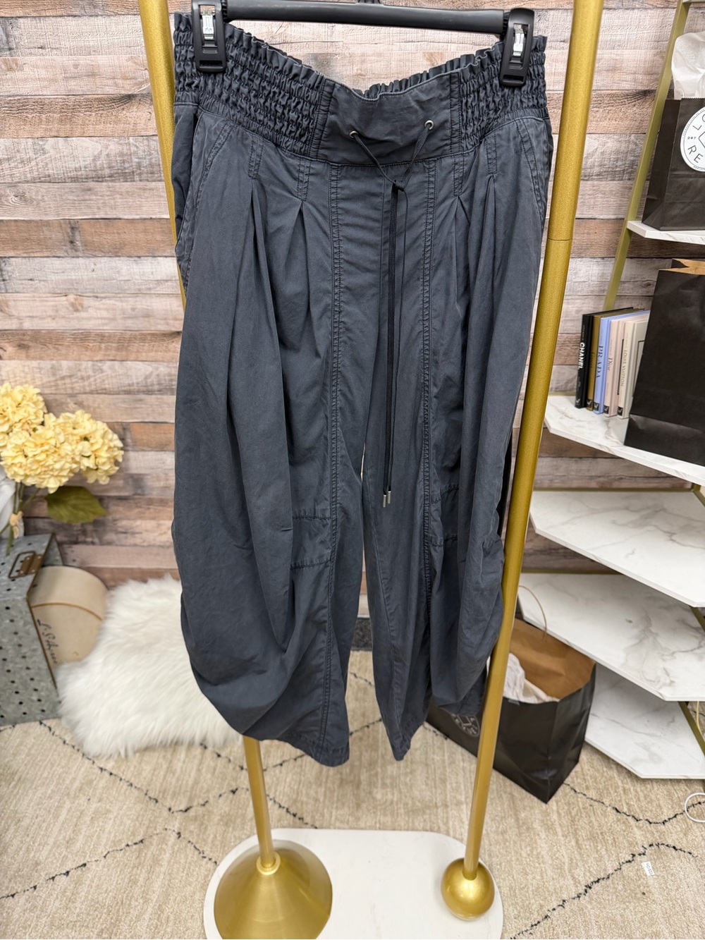 Anthropologie Grey Parachute Pants S